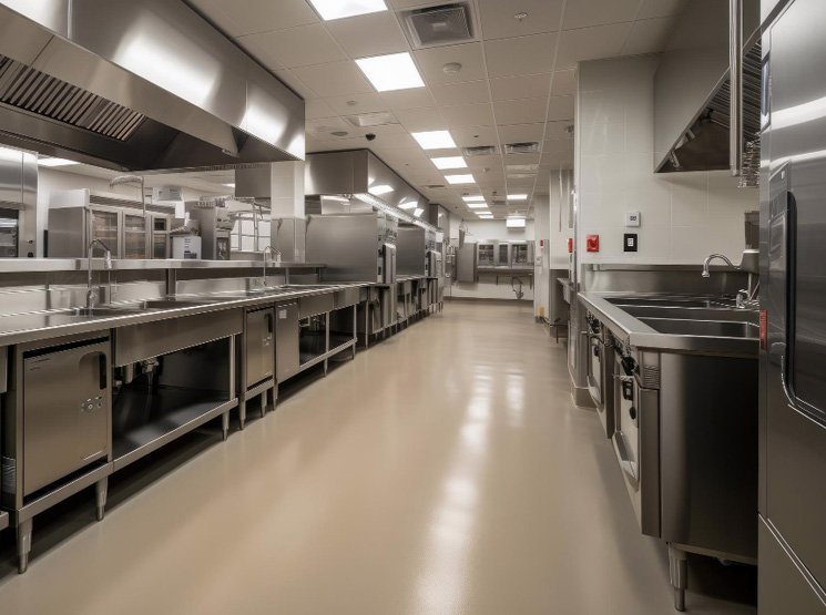 Heavy duty epoxy flooring for workshops and industrial units in England Smooth epoxy floors for commercial use in England